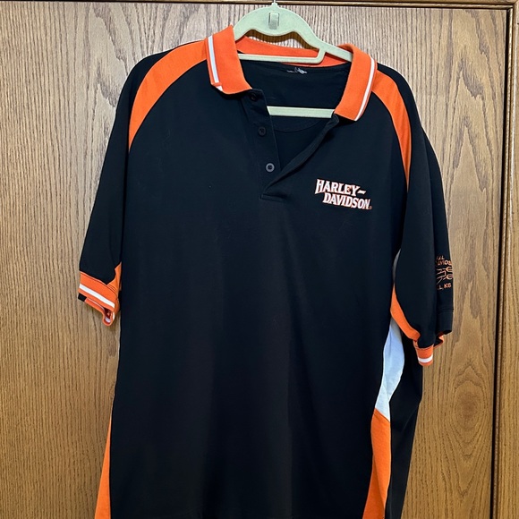 Harley-Davidson Black and Orange Polo - Picture 1 of 5
